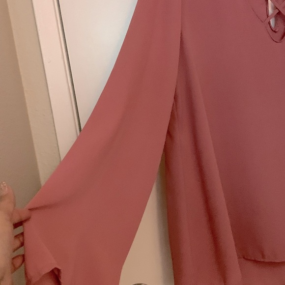 Mauve long sleeve flowing blouse - Picture 2 of 6